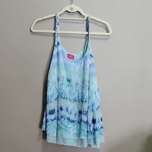Togethwr Blue and Green Tie-Dye Tank Top